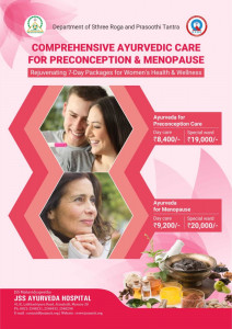Experience holistic wellness with JSS Ayurveda's rejuvenating 7-day care packages for Preconception & Menopause! 🌸 Rediscover balance and vitality through Ayurveda