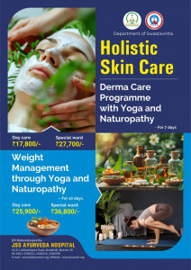 Rejuvenate your skin and body with our holistic skincare and yoga programs! 🌿 Discover the perfect blend of Ayurveda and wellness for a healthier you.