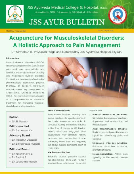 JSS_Ayurveda_Hospital_Mysuru Newsletter April 2025