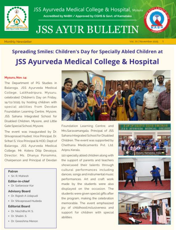 JSS_Ayurveda_Hospital_Mysuru Newsletter